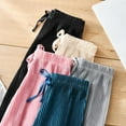 thumbnail image 3 of New Pleated Wide-leg Pants Girls Loose Casual Pants Chiffon Trousers Ice Silk Nine-point Pants,(3-10Y), 3 of 4