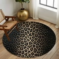 thumbnail image 3 of Round Rugs 7 Ft, Leopard Print Non Slip Area Rugs for Kitchen Bedroom Entryway, Chic Abstract Black Brown Animals Texture Washable Carpet Runner Rug Floor Mats for Bedroom Home Decor, 3 of 9