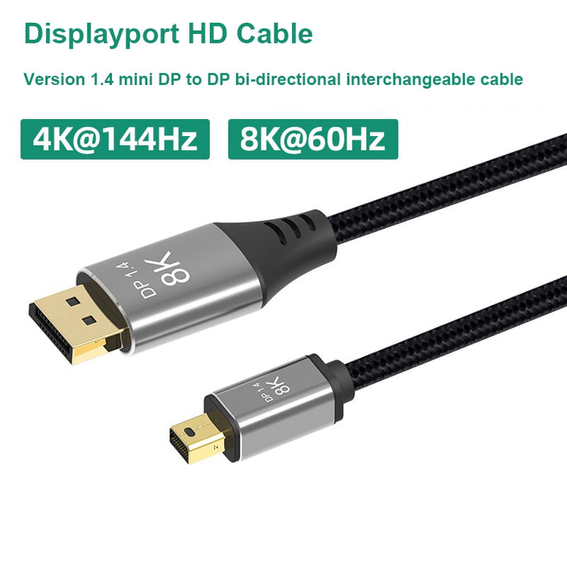 Mini DP To DP Cable DP 1.4 Bidirectional Conversion Cable 8K@144Hz HD Displayport Adapter - Walmart.com