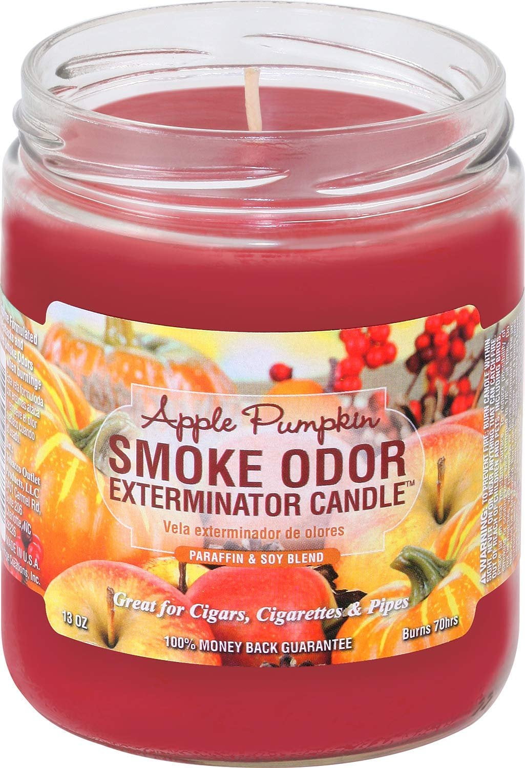 Smoke Odor Exterminator 13 oz Jar Candles Apple Pumpkin, Pack of 2
