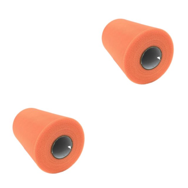 Justharion Multifonctions Tulle Rouleau Tissus - Fournitures de Fête en Différentes Couleurs Large Application Rouleau Tulle Tissus Polyester C61Vibrant Orange 2Set