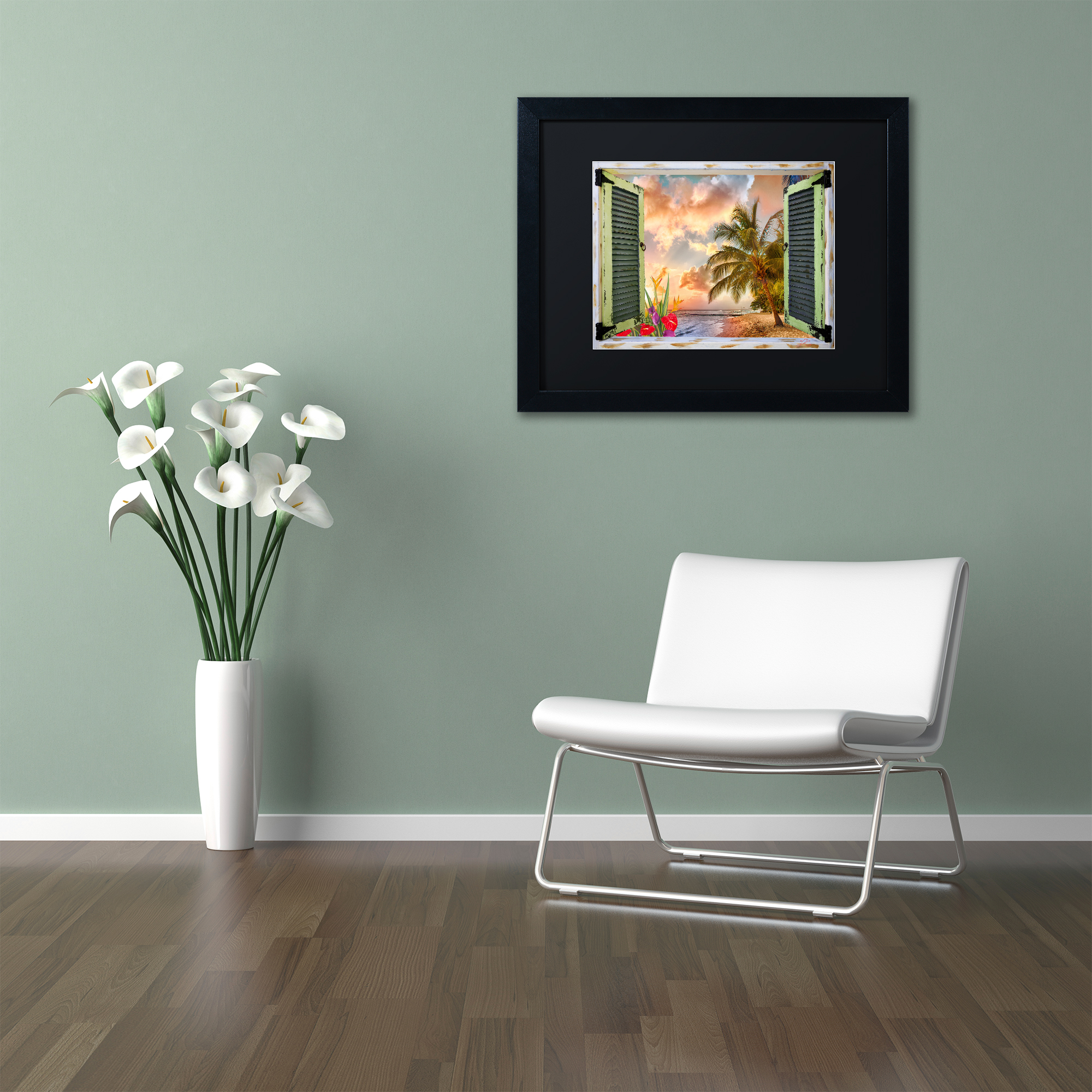 Leo Kelly 'Window to Paradise IV' Matted Framed Art