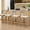 Beige4, variant on Jianyuan Song 4 Pcs Rattan Back Bar Stools Set, Solid Wood Bar Height Chairs with Linen Cushion, 38.6" Tall Kitchen Island Stools for Dining Room & Café, Available in Beige