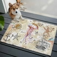 thumbnail image 3 of Non-Slip Rug Pad Rugs Watercolor Marine Octopus Starfish Rectangle Area Rugs 2x3Ft Soft Carpet Pads for Living Room Kids Room, Sailboat Shell on Retro Newspaper, 3 of 9