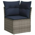 thumbnail image 3 of vidaXL 10 Piece Patio Sofa Set with Cushions Gray Poly Rattan, 3 of 9