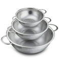 thumbnail image 1 of 3pcs Stainless Steel Micro-Perforated Kitchen Strainer, Pasta Strainer with Handles, Colander for Pasta, Fruit, Rice, Vegetables, Healthy and Highly Polished, Dishwasher Safe, 1 of 6