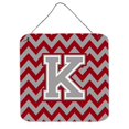 thumbnail image 1 of Letter K Chevron Crimson & Grey Wall or Door Hanging Prints, 1 of 1