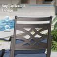 thumbnail image 3 of SUMMIT LIVING 9-Piece Outdoor Patio Dining Set with 8 Cushioned Chairs & Metal Steel Table with Umbrella Hole, Black & Blue, 3 of 12