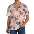 thumbnail image 3 of Wukai Funny Chicken Men's Casual Short-Sleeve Button Down Shirt - Lightweight Summer Dress Shirt for Daily Wear-Small, 3 of 7