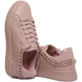 thumbnail image 4 of Guess Riyan Active Women's Lace Up Embossed Logo Synthetic Sneakers In Rose Size 10, 4 of 6