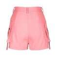 thumbnail image 5 of IROINNID Discount Shorts for Women Straight Barrel High Waist Solid Pocket Work Shorts,Pink, 5 of 6
