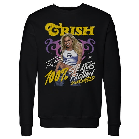 Men's-500 Level Black Trish Stratus Stratusfaction Crewneck Sweatshirt