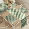 thumbnail image 2 of Ambesonne Geometric Table Runner & Placemats, Triangles and Squares, Placemat 4 pcs + Runner 16"x90", Pale Green Reseda Green, 2 of 2