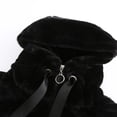 thumbnail image 5 of IROINNID Women's Short Hoodie Shearling Jacket Solid Color Long Sleeve Comfy Zipper Pullover Tops Sweatshirt, Black, 5 of 5