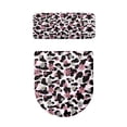 thumbnail image 2 of HELLHERO Toilet Lid Cover Pack of 2 Elastic Fabric Stretchy Fabric for Friends Pink Flower, 2 of 8