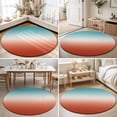 thumbnail image 4 of Small Round Rug 3Ft, Red Teal Ombre Non-Slip Washable Circle Rugs Carpet, Contemporary Abstract Gradient Indoor Outdoor Rug Floor Mats Throw Runner for Bedroom Living Room Bathroom, 4 of 8