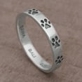 thumbnail image 3 of NOVICA Artisan Handmade Sterling Silver Band Ring Paw Print Motif from Bali Indonesia Animal Themed Modern Dog [band Width 4 mm W] ' Paw Prints', 3 of 9