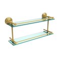 thumbnail image 2 of Que New 22-in Double Glass Shelf with Gallery Rail in Satin Nickel, 2 of 5
