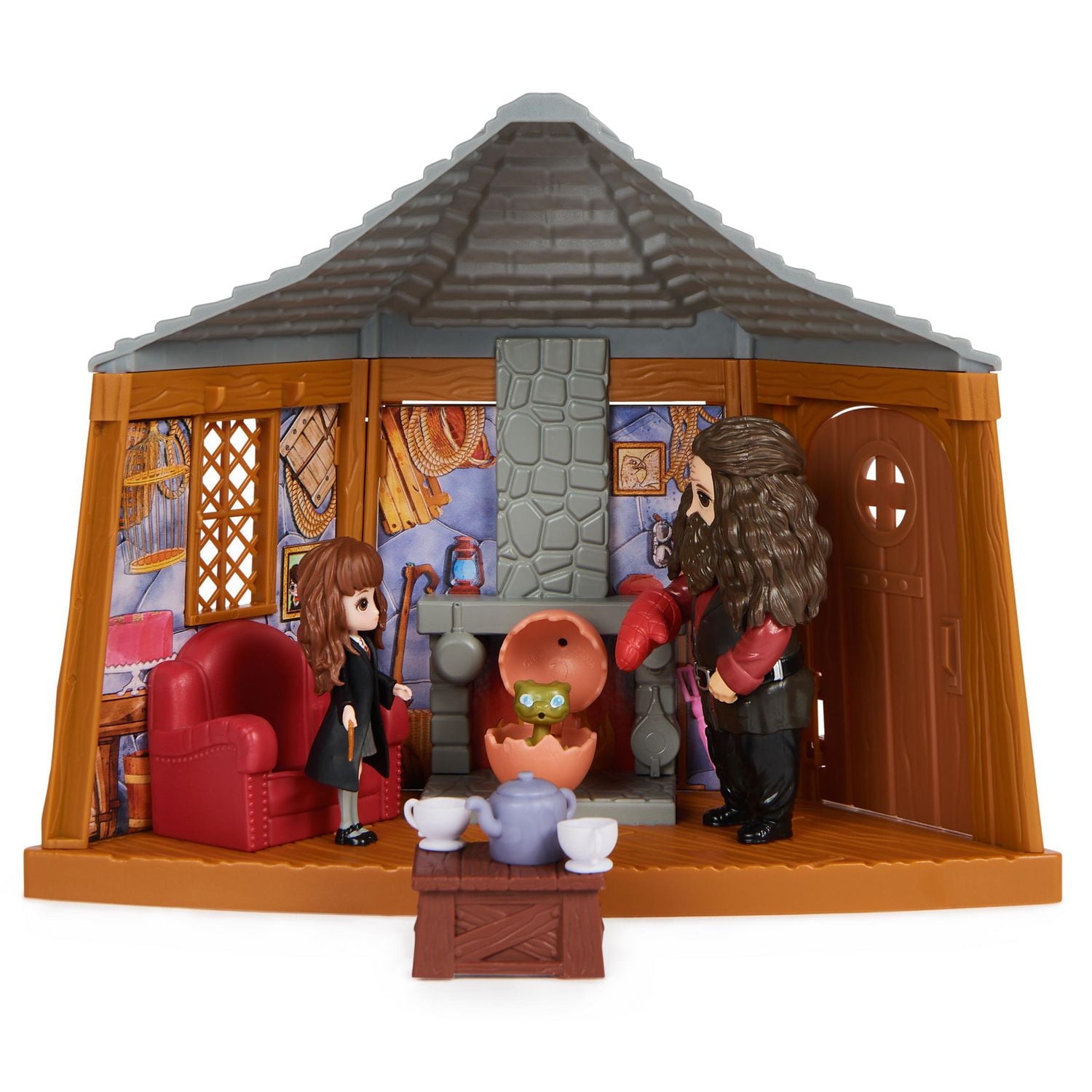 Wizarding World Harry Potter, Magical Minis Hagrid’s Hut Playset with 2 Figures and 9 Doll Accessories, Kids Toys for Ages 6 and up
