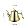 thumbnail image 2 of unbranded Kettle De Acero Inoxidable Dorado Para Té Con Mango Curvo Para Agarre Y, 2 of 8