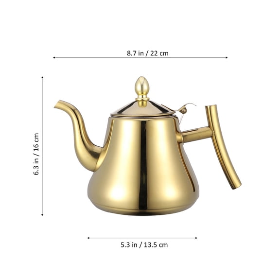 PENIKOKO Golden Tea Kettle Stainless Steel with Inner Strainer