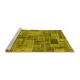 thumbnail image 2 of Ahgly Company Machine Washable Indoor Rectangle Patchwork Yellow Transitional Area Rugs, 3' x 5', 2 of 4
