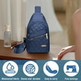 thumbnail image 3 of Bxaolu Crossbody Sling Backpack Shoulder Bag for Women Men, Small Travel Hiking Chest Bag Daypack Multi-Pocket, Blue, 3 of 9