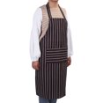 thumbnail image 4 of Delantal de cocina unisex para hombre y mujer, color blanco y café, con bolsillos, 4 of 4