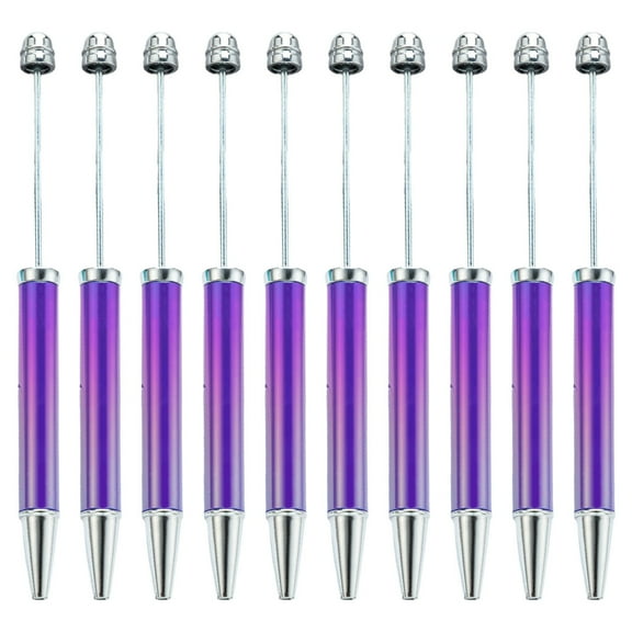 10 Pcs/Set Beadable Ballpoint Pen 1.0mm Multicolor Bead Pen Black Ink Pen