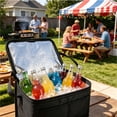 thumbnail image 4 of Squares Insulated Cooler Bag, 11''x5.5''x6.6'' Reusable Large Capacity Cooler Bag for Cold and hot Food with lid and Double Zipper,Black, 4 of 6