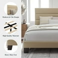 thumbnail image 5 of Allewie Queen Size Platform Bed Frame with Fabric Headboard/Fully Upholstered Mattress Foundation, No Box Spring Needed, Beige, 5 of 10