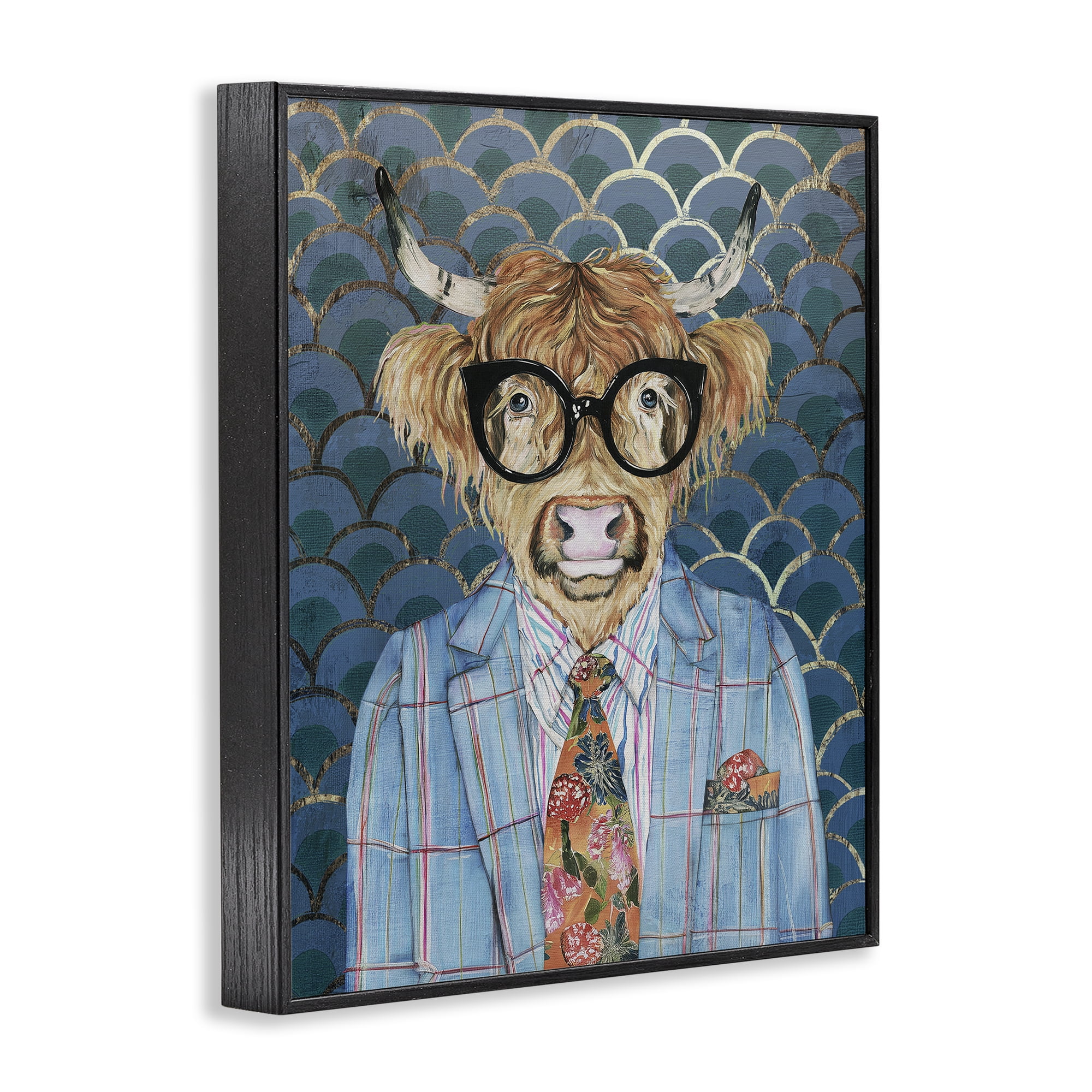 Stupell Industries Cool Highlander Portrait Black Framed Giclee Art, design by Svetlana Aleynikova