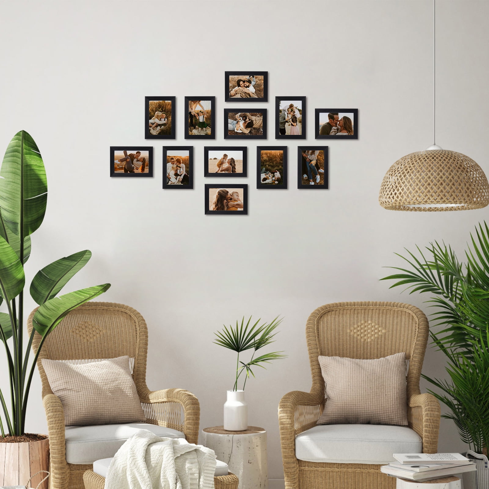 12-Pack 5x7 Black Picture Frames for Wall or Tabletop