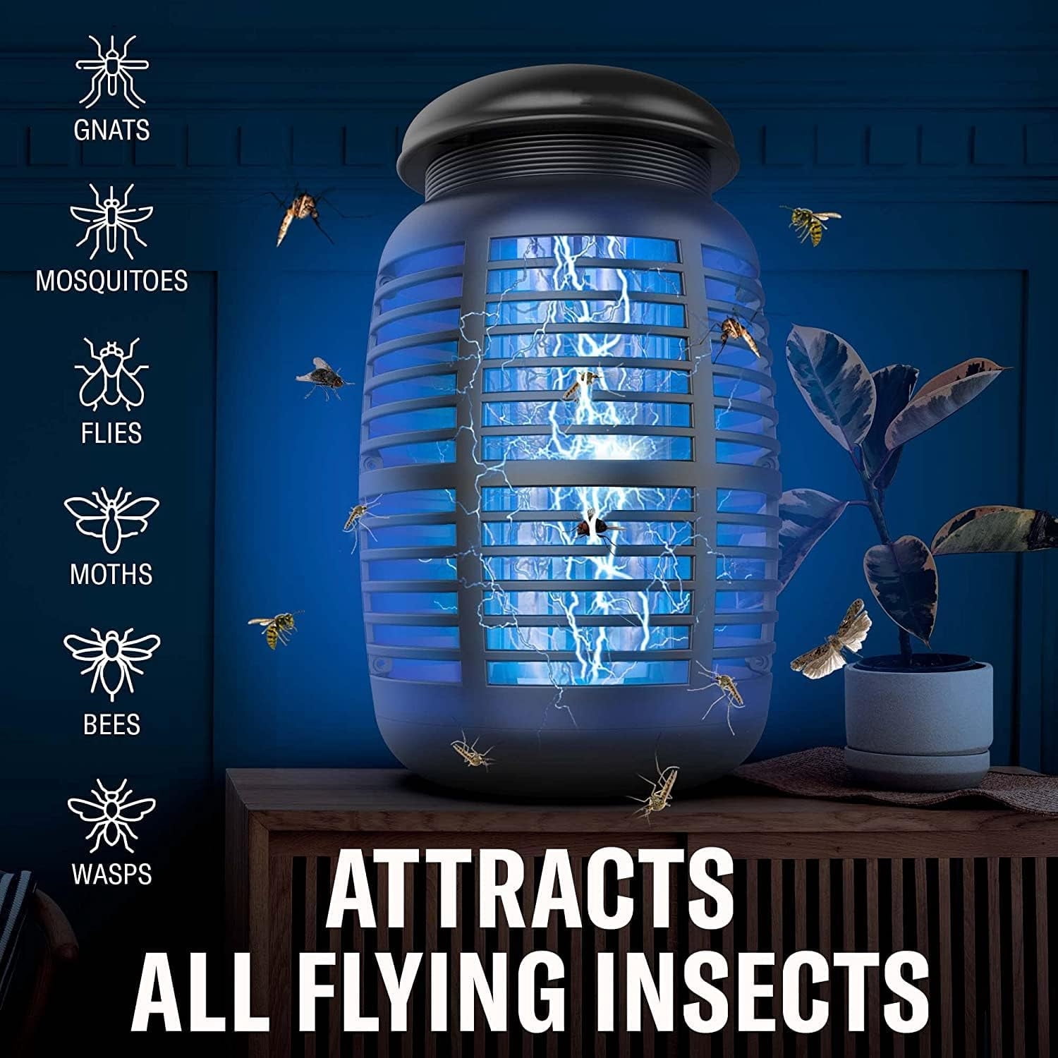 INVISBlUE Bug Zapper, Mosquito Zapper Fly Zapper for Outdoor &Indoor, Fly Traps for Backyard Patio
