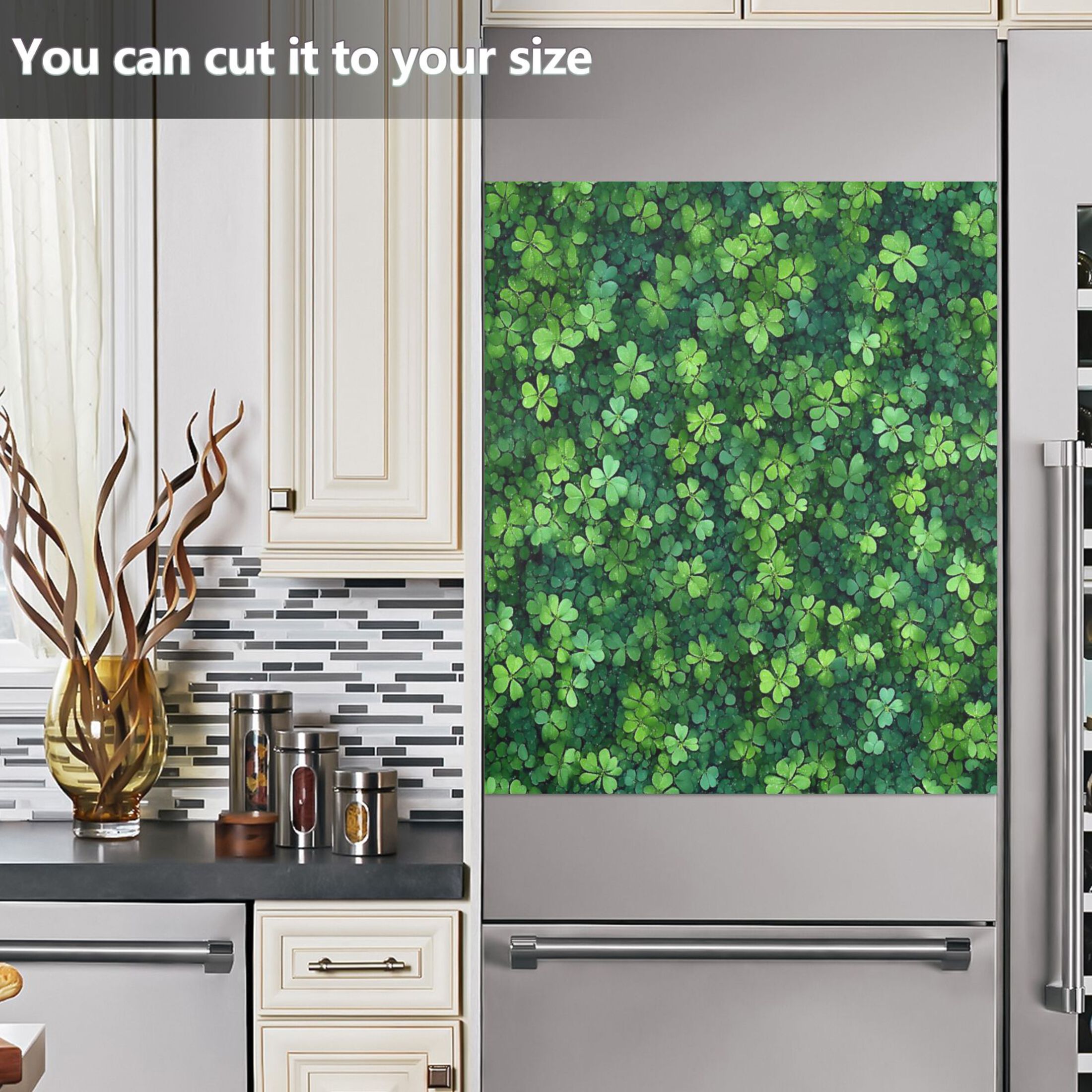 Dishwasher Magnetic Sticker 23x26 Inch Refrigerator Magnetic Sticker Washing Machine Magnetic Sticker Kitchen Panel Magnetic Sticker Home Decor Pretty Four-leaf Clover