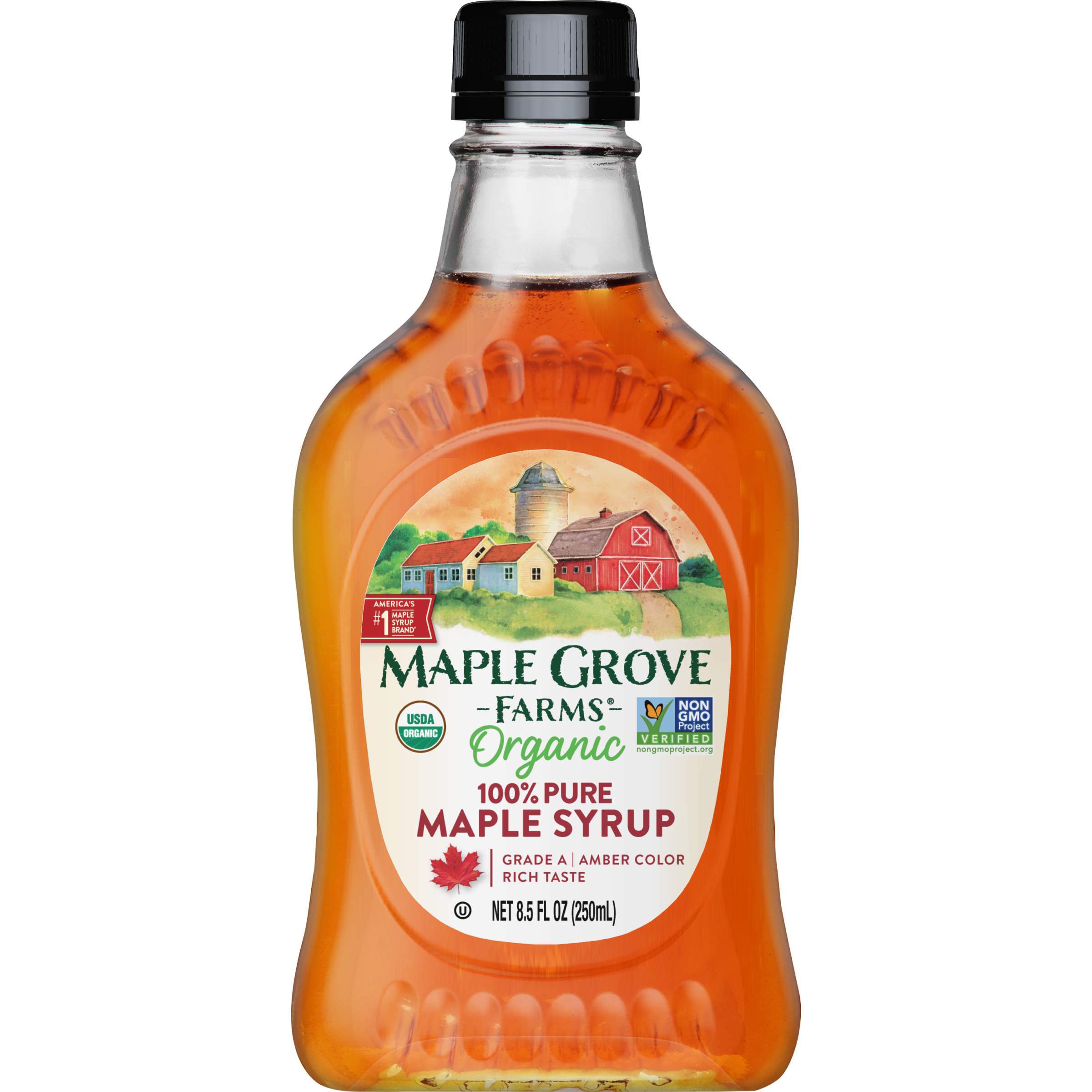 Maple Grove Farms Organic Pure Maple Syrup 8 5 Fl Oz Walmart