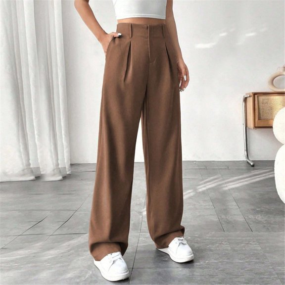 Work Pants Women Business Casual High Waisted Outfits Office Dress Trousers with Pockets