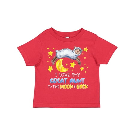 

Inktastic I Love My Great Aunt to the Moon and Back Cute Sheep Gift Toddler Boy or Toddler Girl T-Shirt