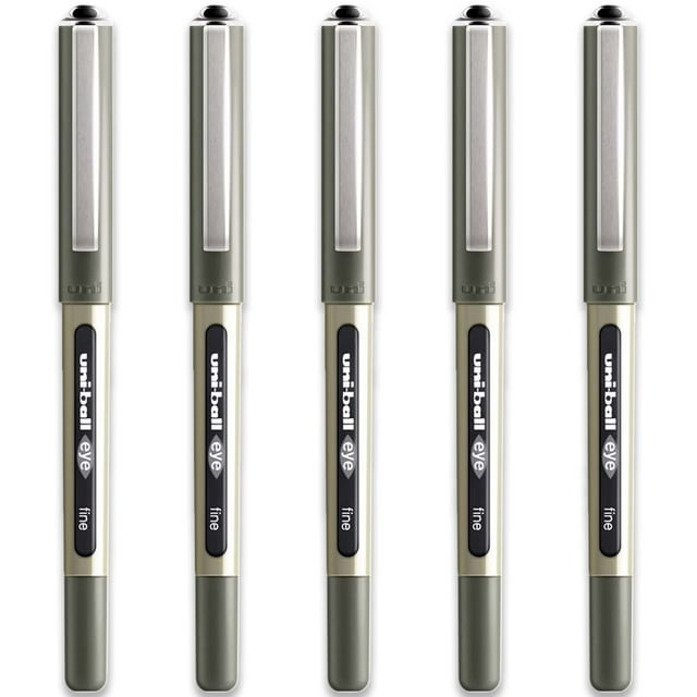 uni-ball Eye Fine Rollerball Pen Línea de 0,7 mm Ub-157 Negro Paquete de 5