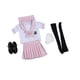 thumbnail image 1 of Conjunto de uniforme escolar femenino a escala 1/6, figura de acción, ropa, conjunto de camiseta de manga corta rosa, 1 of 9