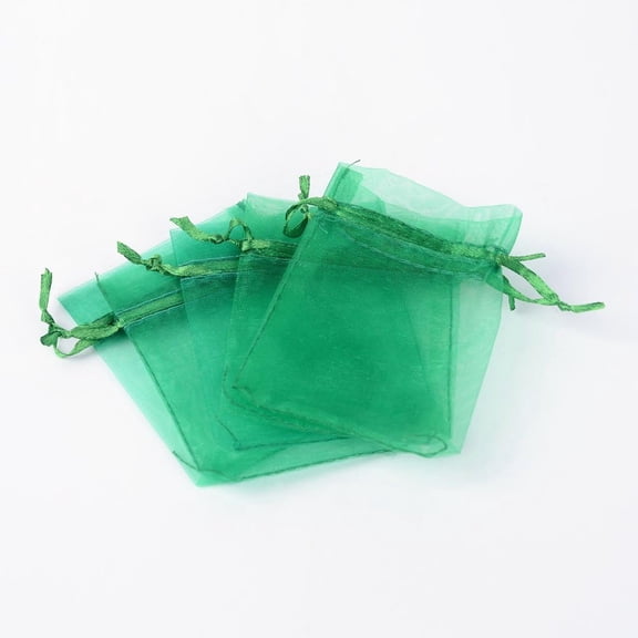 Organza 50Pcs Sheer Organza Gift Bags Green Handmade Wedding Favor Gift Wrapping Bags with Drawstring 3.54x2.75 Inch Gift Packaging Bags Organza Jewelry Pouches for Potpourri Party Christmas