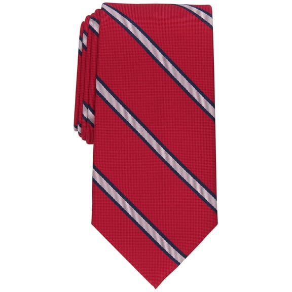 Club Room Men's Classic Stripe Tie Red Necktie