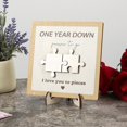 thumbnail image 6 of 1 Year Anniversary Unique Gift for Couples - Wooden Plaque with Engraved Puzzle Pieces - 1st Anniversary Paper Gifts for Him, Her, Boyfriend, Girlfriend, Husband, Wife, 6 of 7