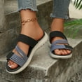 thumbnail image 4 of TAGOLD Women's Slippers,Women's Fashionable And Versatile Wedge Heel Casual Plus Size Shoes /Summer Trendy Soft-Soled Slippers, 4 of 5