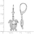 thumbnail image 4 of Sterling Silver Polished 3D Moveable Turtle Leverback Earrings (37.51 X 14.66) Made In United States qe15564, 4 of 5