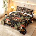 thumbnail image 3 of Homewish Wild Mushroom Quilt Full,Botanical Fungus Plant Full Bedspread Sets,Black,Black Reversible,3 Pieces, 3 of 7