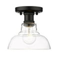 thumbnail image 2 of Yep by Golden Lighting Carver 1-light Flush Mount in Rubbed Bronze, 2 of 6