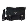 thumbnail image 1 of Pre-Owned PRADA Prada Bag Shoulder 1BD671 Nylon Leather Black Flap Crossbody Triangle Plate..., 1 of 10