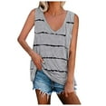 thumbnail image 2 of TrendVibe365 Tank Tops for Women 2024 Summer Tunic Stripe Shirts Sleeveless Tees Blouse V Neck Tshirts Loose Fit Pullovers Clothes, 2 of 4