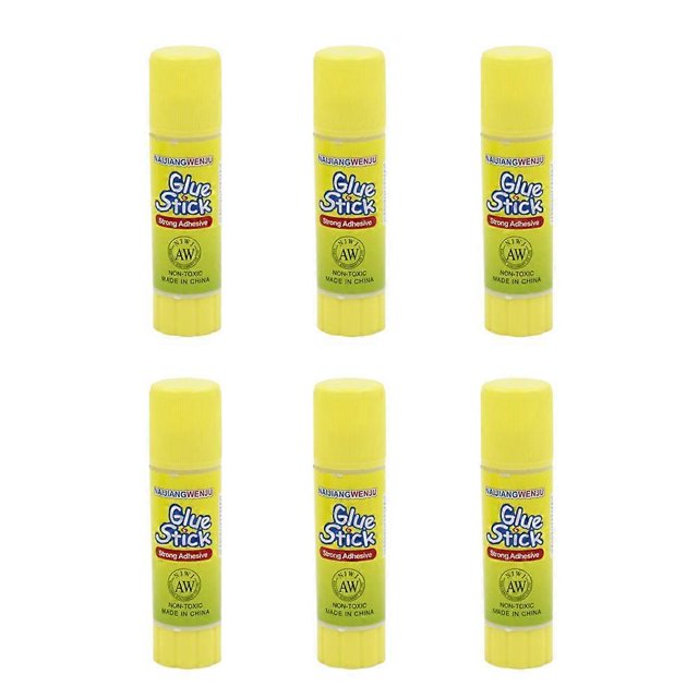 6pcs 9g Solid Adhesive Glue Stick Practical Stationery Supplies for School Office Student (White Glue)